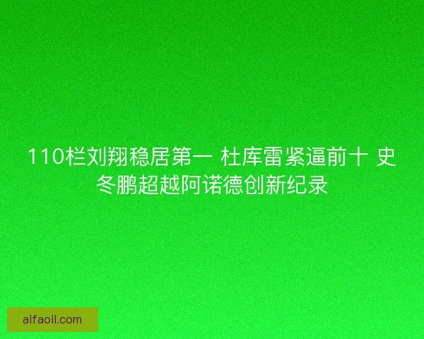 110栏刘翔稳居第一 杜库雷紧逼前十 史冬鹏超越阿诺德创新纪录
