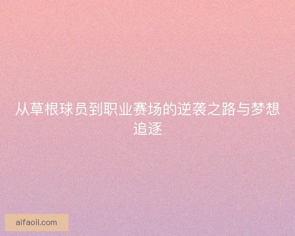 从草根球员到职业赛场的逆袭之路与梦想追逐