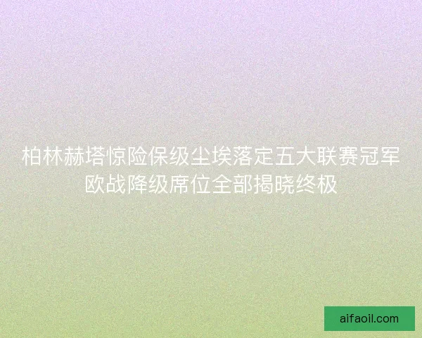 柏林赫塔惊险保级尘埃落定五大联赛冠军欧战降级席位全部揭晓终极 柏林赫塔惊险保级尘埃落定五大联赛冠军欧战降级席位全部揭晓终极