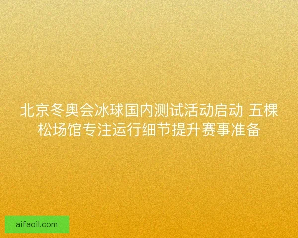 北京冬奥会冰球国内测试活动启动 五棵松场馆专注运行细节提升赛事准备